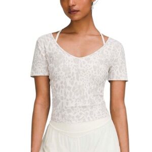 Lululemon Cheetah Camo Antique White Multi Align Nulu T-Shirt Size 10